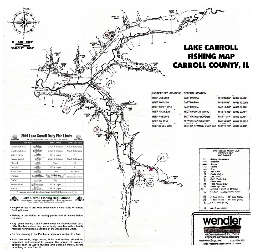 Lake Carroll Fishing Map